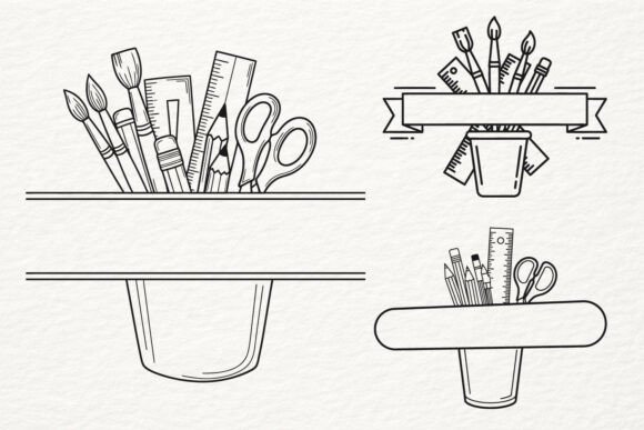 Art Supplies Banner SVG Back to School