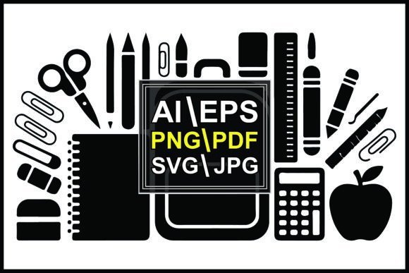 Black School Supplies and Backpack Arran Graphics