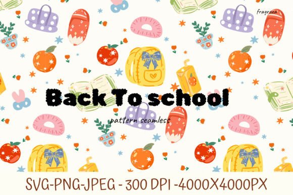 Cute Back to School Pattern Seamless PNG