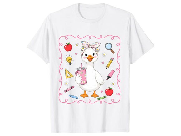 Goose Teacher Back to School T-Shirt Graphics