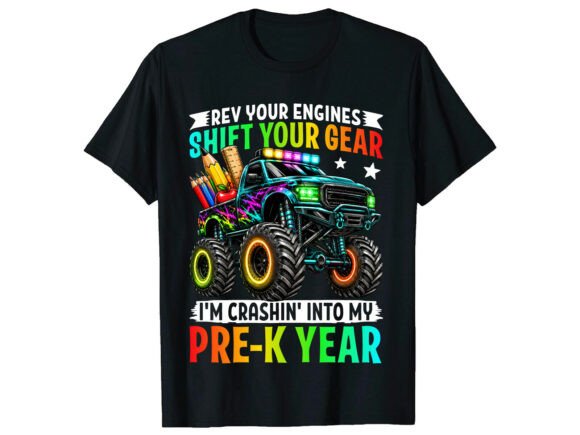 Pre-K Monster Truck Back to School Shirt Graphics