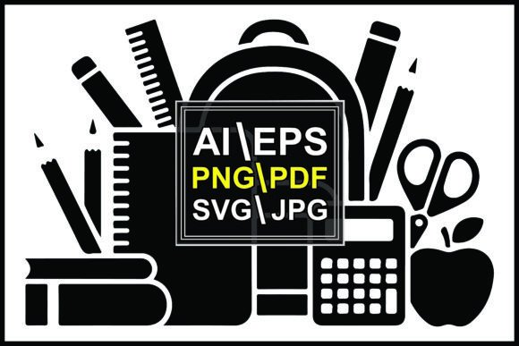 Silhouette School Supplies Notebook Penc: Graphics for Creative Projects