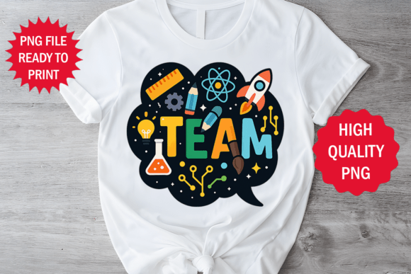 Team Back to School T-shirt Design Png